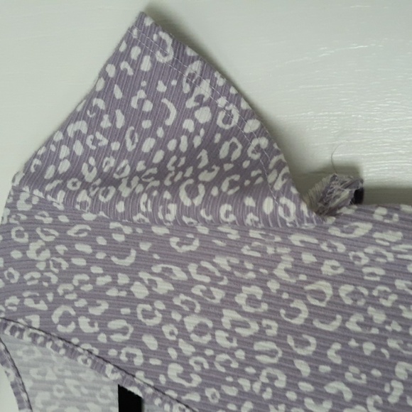 Jessica Simpson Lavender Animal Print Babydoll Flutter Sleeves Festival Dress M - Picture 3 of 6